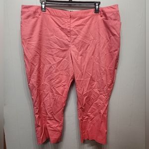 Apt. 9 Capri‎ Pants Size 24W  Curvy Fit Casual Pink Plus Office Flat Front B562